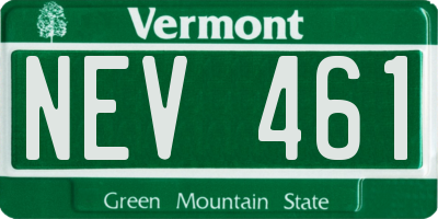 VT license plate NEV461
