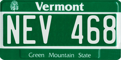 VT license plate NEV468