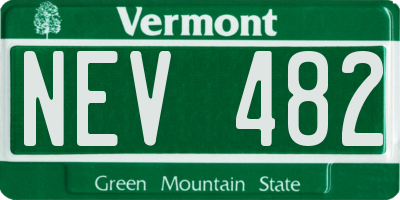 VT license plate NEV482