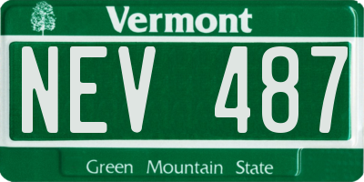 VT license plate NEV487