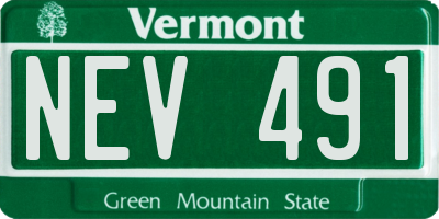 VT license plate NEV491