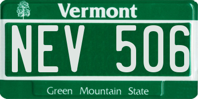 VT license plate NEV506