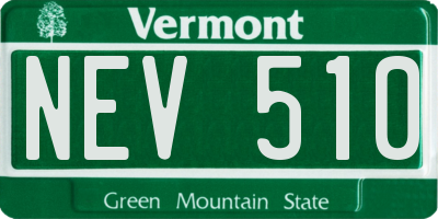 VT license plate NEV510