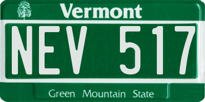 VT license plate NEV517