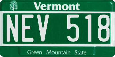 VT license plate NEV518