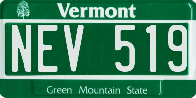 VT license plate NEV519