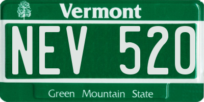 VT license plate NEV520