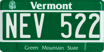 VT license plate NEV522