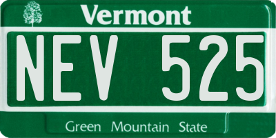 VT license plate NEV525