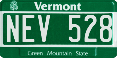 VT license plate NEV528