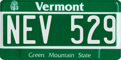 VT license plate NEV529