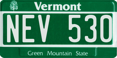 VT license plate NEV530