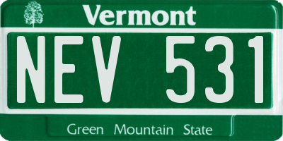 VT license plate NEV531