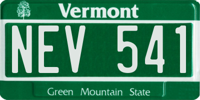 VT license plate NEV541