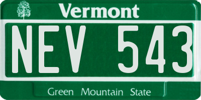 VT license plate NEV543