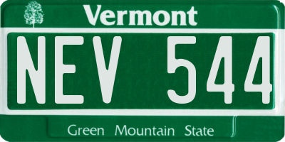 VT license plate NEV544