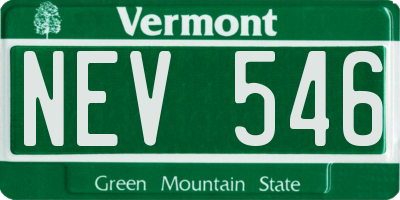 VT license plate NEV546