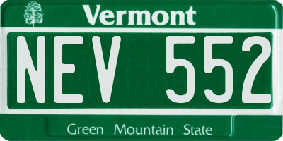 VT license plate NEV552