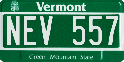 VT license plate NEV557
