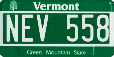 VT license plate NEV558