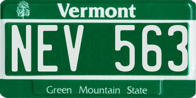 VT license plate NEV563