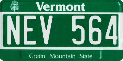 VT license plate NEV564