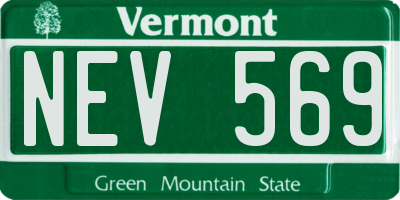 VT license plate NEV569