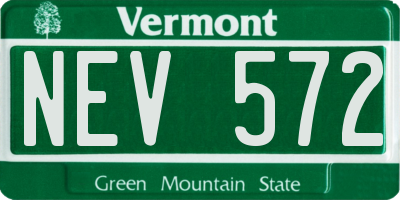 VT license plate NEV572