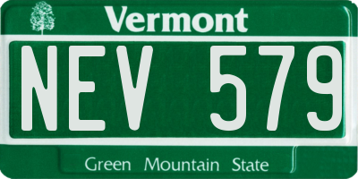 VT license plate NEV579