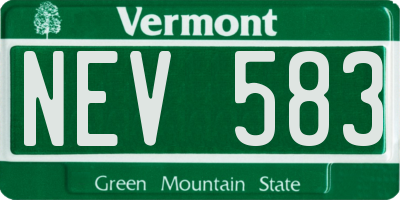 VT license plate NEV583