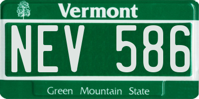 VT license plate NEV586