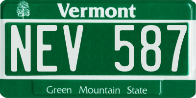 VT license plate NEV587