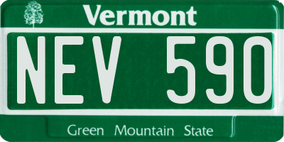 VT license plate NEV590