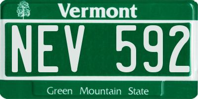 VT license plate NEV592