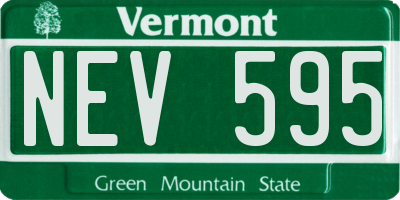 VT license plate NEV595