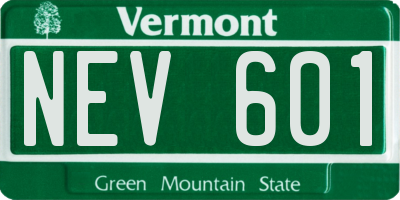 VT license plate NEV601