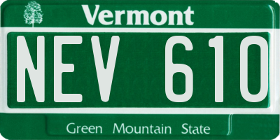 VT license plate NEV610