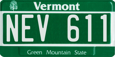 VT license plate NEV611