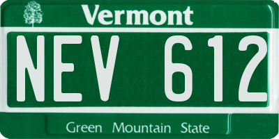 VT license plate NEV612