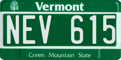 VT license plate NEV615