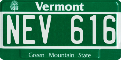 VT license plate NEV616