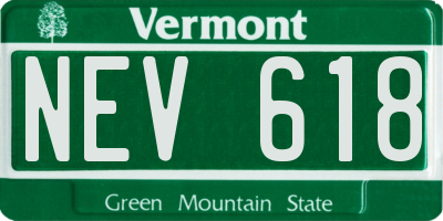 VT license plate NEV618