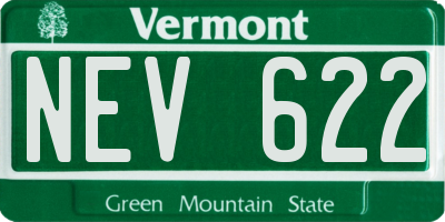 VT license plate NEV622