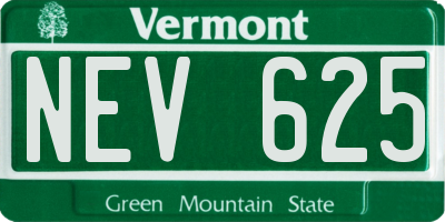 VT license plate NEV625