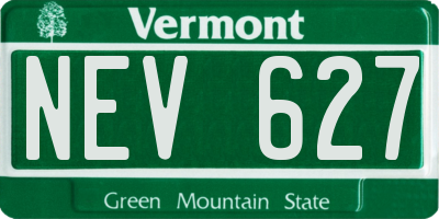 VT license plate NEV627