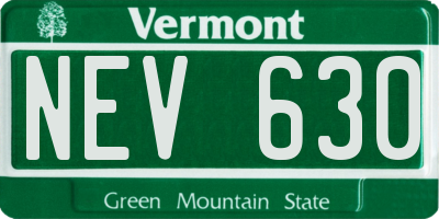 VT license plate NEV630