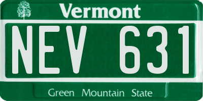 VT license plate NEV631
