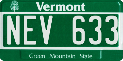 VT license plate NEV633