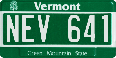 VT license plate NEV641