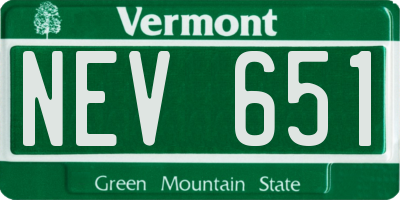 VT license plate NEV651